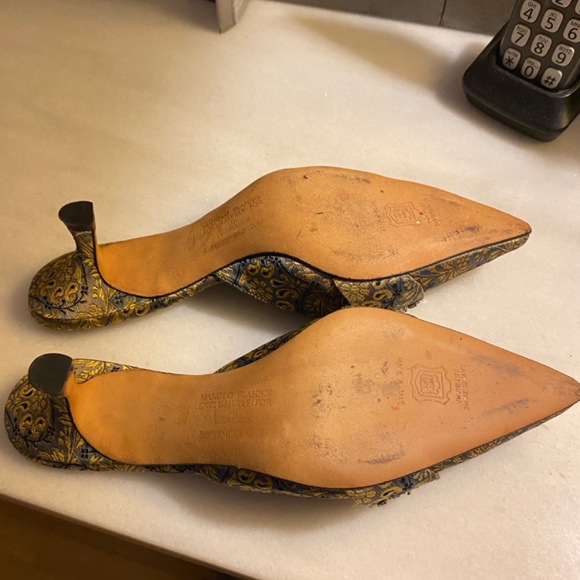 Manolo Blahnik Kitten Heel Slides - Picture 3 of 5